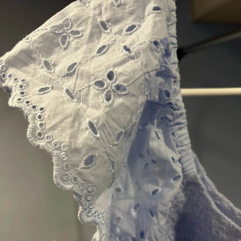 Universal Thread Light Blue Eyelet Ruffle Blouse - Picture 3 of 7